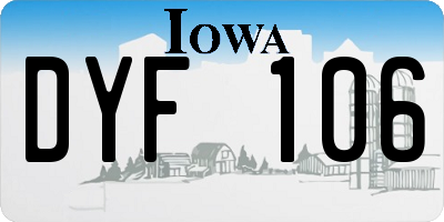 IA license plate DYF106