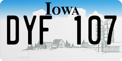 IA license plate DYF107
