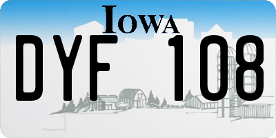 IA license plate DYF108