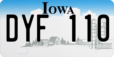 IA license plate DYF110