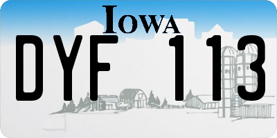 IA license plate DYF113
