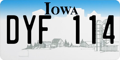 IA license plate DYF114