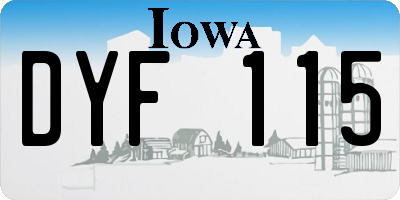 IA license plate DYF115