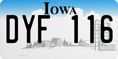 IA license plate DYF116