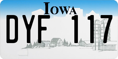 IA license plate DYF117