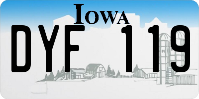 IA license plate DYF119