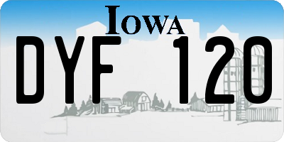 IA license plate DYF120