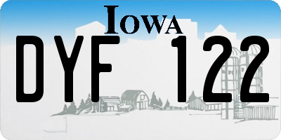 IA license plate DYF122