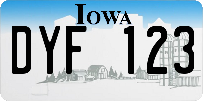 IA license plate DYF123