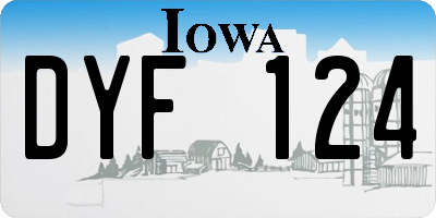 IA license plate DYF124