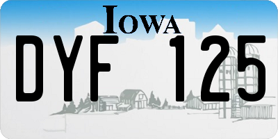 IA license plate DYF125