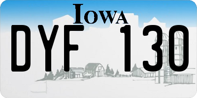 IA license plate DYF130