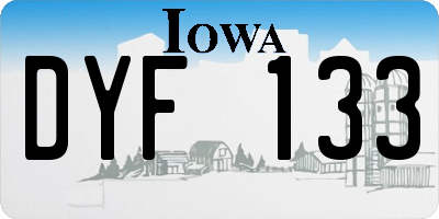 IA license plate DYF133