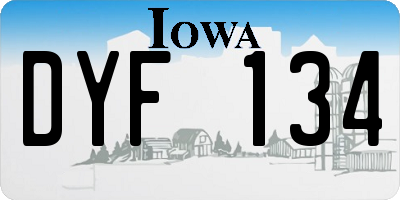 IA license plate DYF134