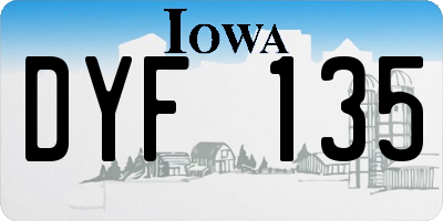 IA license plate DYF135