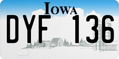 IA license plate DYF136