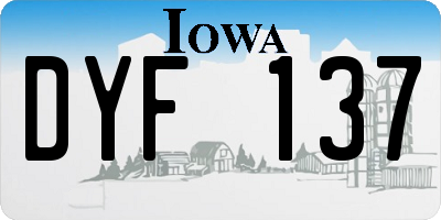 IA license plate DYF137