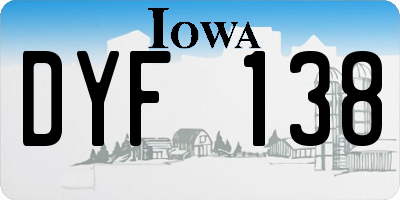 IA license plate DYF138