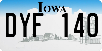 IA license plate DYF140