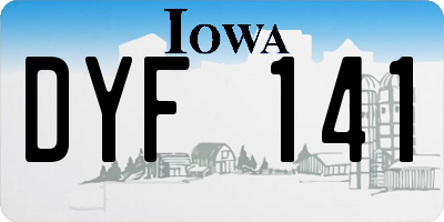 IA license plate DYF141