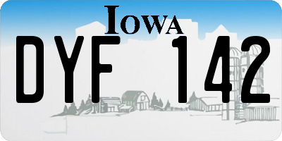 IA license plate DYF142
