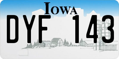 IA license plate DYF143