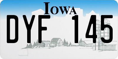 IA license plate DYF145