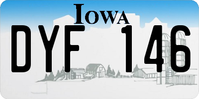 IA license plate DYF146