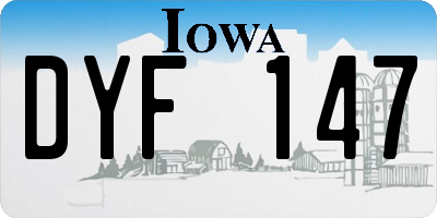 IA license plate DYF147