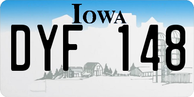 IA license plate DYF148