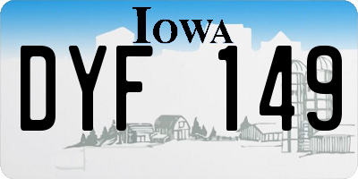 IA license plate DYF149