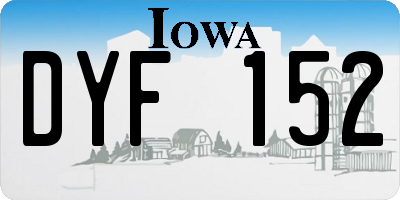 IA license plate DYF152