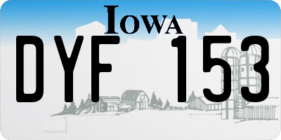 IA license plate DYF153