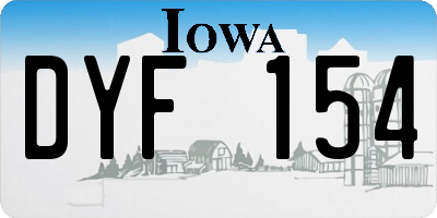 IA license plate DYF154