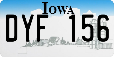 IA license plate DYF156