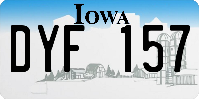 IA license plate DYF157