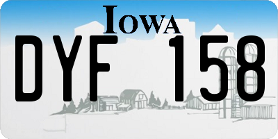 IA license plate DYF158