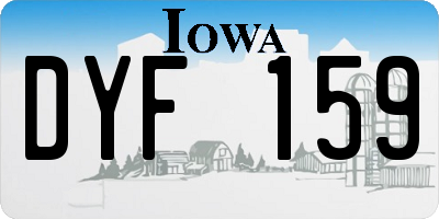 IA license plate DYF159