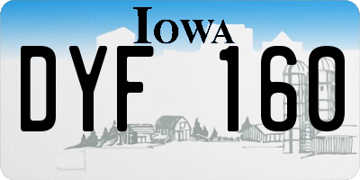 IA license plate DYF160