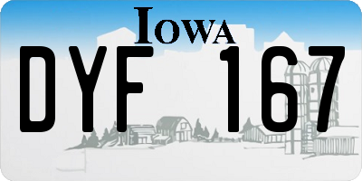 IA license plate DYF167