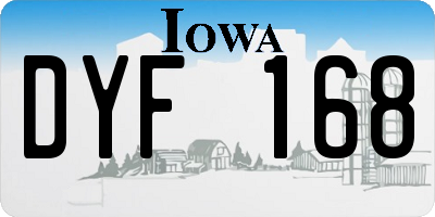 IA license plate DYF168