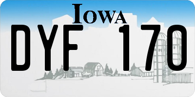 IA license plate DYF170