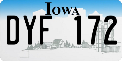 IA license plate DYF172