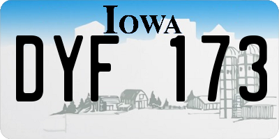 IA license plate DYF173
