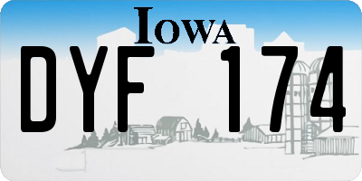 IA license plate DYF174