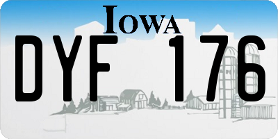 IA license plate DYF176