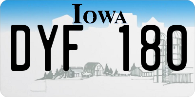 IA license plate DYF180