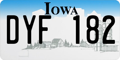 IA license plate DYF182