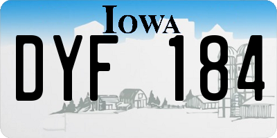 IA license plate DYF184