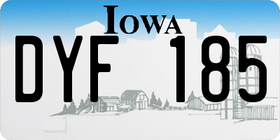 IA license plate DYF185
